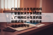 广场网红小生意赚钱吗?答案取决于多种因素,广场网红小生意的盈利模式探讨,哪些因素决定成功与否