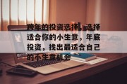 跨年的投资选择,选择适合你的小生意,年底投资,找出最适合自己的小生意机会 跨年的投资选择,选择适合你的小生意,年底投资,找出最适合自己的小生意机会