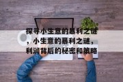 探寻小生意的暴利之谜，小生意的暴利之谜，利润背后的秘密和策略