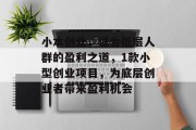 小本创业，适合低层人群的盈利之道，1款小型创业项目，为底层创业者带来盈利机会