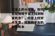 抖音上的小生意，如何在短视频平台上找到财富机会？，抖音上找到小生意，短视频平台的财富机会
