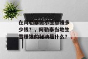 在阿勒泰做小生意赚多少钱?,阿勒泰当地生意赚钱的秘诀是什么?