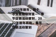 2022年新年,做个小生意赚取财富——春节促销活动策划,2022年新年开始,春节促销活动策划