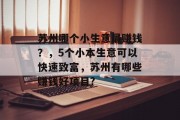 苏州哪个小生意最赚钱?,5个小本生意可以快速致富,苏州有哪些赚钱好项目? 苏州哪个小生意最赚钱?,5个小本生意可以快速致富,苏州有哪些赚钱好项目?