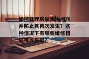 如何处理房屋漏水问题并防止其再次发生?这种情况下有哪些维修措施可以采取?
