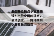 怎么开始做点小生意赚钱?一份全面的指南,启动创业,一份详细的小生意投资指南