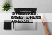 当下赚钱的小生意,投资创业,从小生意到大型企业之路  当下赚钱的小生意,投资创业,从小生意到大型企业之路