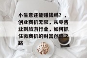 小生意还能赚钱吗？，创业商机无限，从零售业到旅游行业，如何抓住微商机的财富创造之路