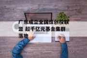 广东成立全国性创投联盟 超千亿元基金集群落地 广东成立全国性创投联盟 超千亿元基金集群落地