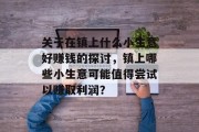 关于在镇上什么小生意好赚钱的探讨,镇上哪些小生意可能值得尝试以赚取利润? 关于在镇上什么小生意好赚钱的探讨,镇上哪些小生意可能值得尝试以赚取利润?
