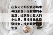 在多元化的投资市场中寻找那些小而有趣的小生意,找到潜力巨大的小生意,寻找多元化投资机会,找到独特的小生意 在多元化的投资市场中寻找那些小而有趣的小生意,找到潜力巨大的小生意,寻找多元化投资机会,找到独特的小生意
