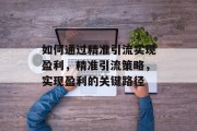 如何通过精准引流实现盈利,精准引流策略,实现盈利的关键路径 如何通过精准引流实现盈利,精准引流策略,实现盈利的关键路径