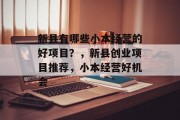 新县有哪些小本经营的好项目?,新县创业项目推荐,小本经营好机会