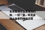 走进县城小生意赚钱的路，一招一策，走进县城小生意的赚钱之路