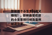 邯郸哪个小生意好做又赚钱?,邯郸最受欢迎的小生意排行榜及盈利秘诀分享 邯郸哪个小生意好做又赚钱?,邯郸最受欢迎的小生意排行榜及盈利秘诀分享