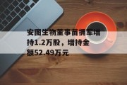 安图生物董事苗拥军增持1.2万股,增持金额52.49万元