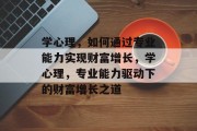 学心理,如何通过专业能力实现财富增长,学心理,专业能力驱动下的财富增长之道