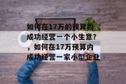 如何在17万的预算内成功经营一个小生意?,如何在17万预算内成功经营一家小型企业