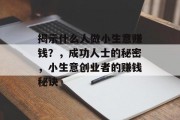 揭示什么人做小生意赚钱？，成功人士的秘密，小生意创业者的赚钱秘诀