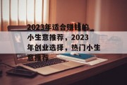 2023年适合赚钱的小生意推荐,2023年创业选择,热门小生意推荐 2023年适合赚钱的小生意推荐,2023年创业选择,热门小生意推荐