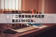 快讯 | Omdia:二季度智能手机出货量达2.903亿台,同比增长9.3%