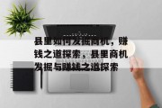 县里如何发掘商机,赚钱之道探索,县里商机发掘与赚钱之道探索