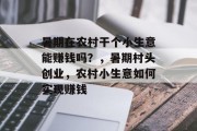 暑期在农村干个小生意能赚钱吗?,暑期村头创业,农村小生意如何实现赚钱 暑期在农村干个小生意能赚钱吗?,暑期村头创业,农村小生意如何实现赚钱