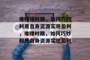 难赚钱时期,如何巧妙利用自身资源实现盈利,难赚时期,如何巧妙利用自身资源实现盈利 难赚钱时期,如何巧妙利用自身资源实现盈利,难赚时期,如何巧妙利用自身资源实现盈利