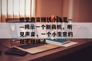 听见声音赚钱小生意——揭示一个新商机，听见声音，一个小生意的秘密赚钱法