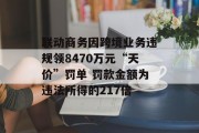 联动商务因跨境业务违规领8470万元“天价”罚单 罚款金额为违法所得的217倍 联动商务因跨境业务违规领8470万元“天价”罚单 罚款金额为违法所得的217倍