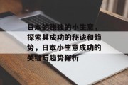 日本的赚钱的小生意，探索其成功的秘诀和趋势，日本小生意成功的关键与趋势探析