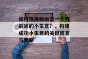 如何选择和运营一个有前途的小生意?,构建成功小生意的关键因素与策略