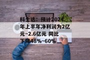 科士达:预计2024年上半年净利润为2亿元~2.6亿元 同比下降48%~60%