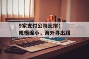 9家支付公司比拼: 规模缩小,海外寻出路 9家支付公司比拼: 规模缩小,海外寻出路