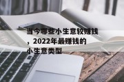 当今哪些小生意较赚钱，2022年最赚钱的小生意类型