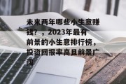 未来两年哪些小生意赚钱?,2023年最有前景的小生意排行榜,投资回报率高且前景广阔 未来两年哪些小生意赚钱?,2023年最有前景的小生意排行榜,投资回报率高且前景广阔