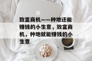 致富商机——种地还能赚钱的小生意，致富商机，种地就能赚钱的小生意