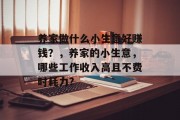 养家做什么小生意好赚钱?,养家的小生意,哪些工作收入高且不费时耗力?