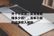 开个小买卖,卖玉米能赚多少钱?,玉米小贩的经济收入解析
