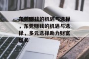 东莞赚钱的机遇与选择，东莞赚钱的机遇与选择，多元选择助力财富增长