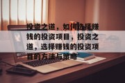 投资之道,如何选择赚钱的投资项目,投资之道,选择赚钱的投资项目的方法与策略 投资之道,如何选择赚钱的投资项目,投资之道,选择赚钱的投资项目的方法与策略