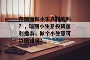 在瑞丽做小生意赚钱吗?,瑞丽小生意投资盈利指南,做个小生意可以赚钱吗?