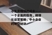 小生意赚钱的成本——一个全面的指南,精细化运营策略,中小企业的成功秘诀 小生意赚钱的成本——一个全面的指南,精细化运营策略,中小企业的成功秘诀