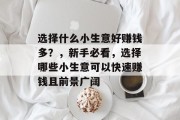 选择什么小生意好赚钱多?,新手必看,选择哪些小生意可以快速赚钱且前景广阔 选择什么小生意好赚钱多?,新手必看,选择哪些小生意可以快速赚钱且前景广阔