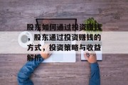 股东如何通过投资赚钱，股东通过投资赚钱的方式，投资策略与收益解析