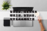 智慧创业，探索无成本赚钱之道，智慧创业，探索无成本赚钱之道