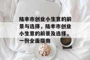 陆丰市创业小生意的前景与选择，陆丰市创业小生意的前景及选择，一份全面指南