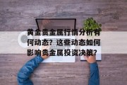 黄金贵金属行情分析有何动态?这些动态如何影响贵金属投资决策?