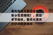 春天和夏天都适合做哪些小生意赚钱？，抓住季节商机，春天与夏天的创业机会推荐