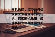 商机无限,探索如何做任何生意都能赚钱的秘诀,探索商机无限,解锁任何生意都能赚钱的秘诀 商机无限,探索如何做任何生意都能赚钱的秘诀,探索商机无限,解锁任何生意都能赚钱的秘诀